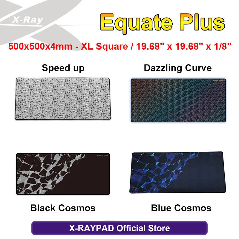 

500x500x4mm - XL Square / 19.68" x 19.68"X-raypad Equate Plus gaming mouse pad series
