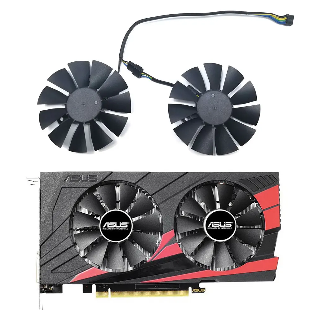 

75MM GTX 1050TI GPU FAN T128010SH 4PIN DC 12V 0.25A Cooler Fan For ASUS STRIX GTX 1050Ti 960 1060 RX 460 RX560 Graphic Card Fan