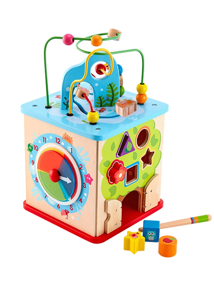 

FQ большие круглые бусины из бисера для малышей большая шестисторонняя сундук с сокровищами детские развивающие игрушки