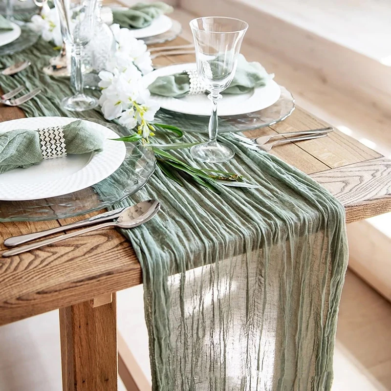 

Gauze Table Runner Dinning Table Decoration Rustic Country Boho Beach Wedding Party Table Decor Christmas Table Runners