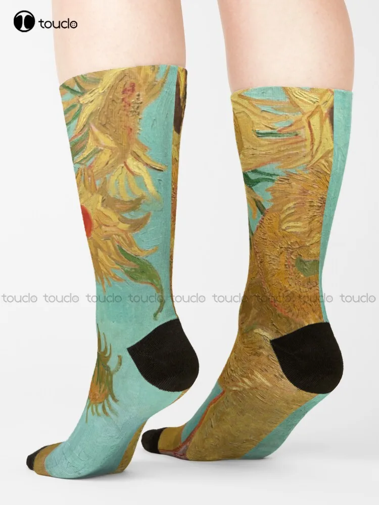 

Sunflowers (Vincent Van Gogh) Socks Soccer Socks Girls High Quality Cute Elegant Lovely Kawaii Cartoon Sweet Harajuku Cotton Art