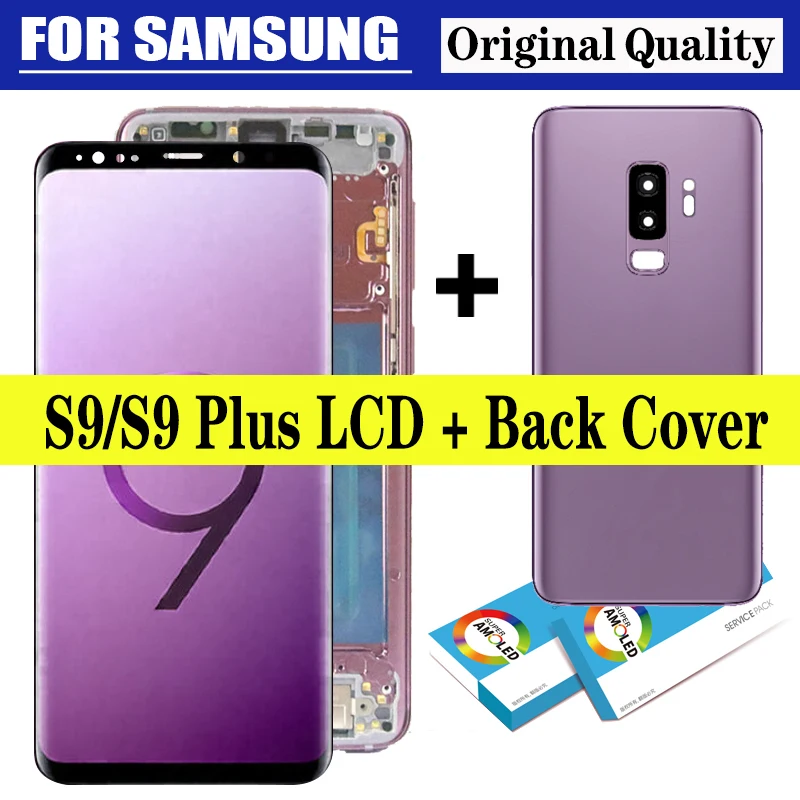 

. Super Amoled Display for SAMSUNG Galaxy S9 G960 G960F S9 Plus G965 G965F LCD Touch Screen Digitizer with Back Glass