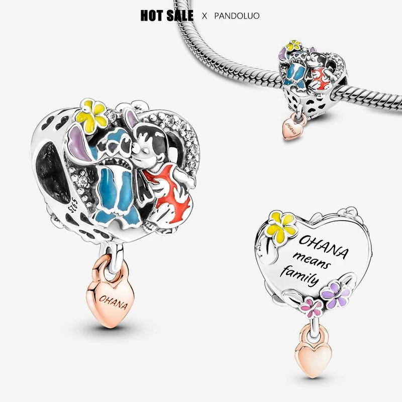 Шарм-бусина из серебра 925 пробы в стиле Disney Ohana Lilo &amp Stitch