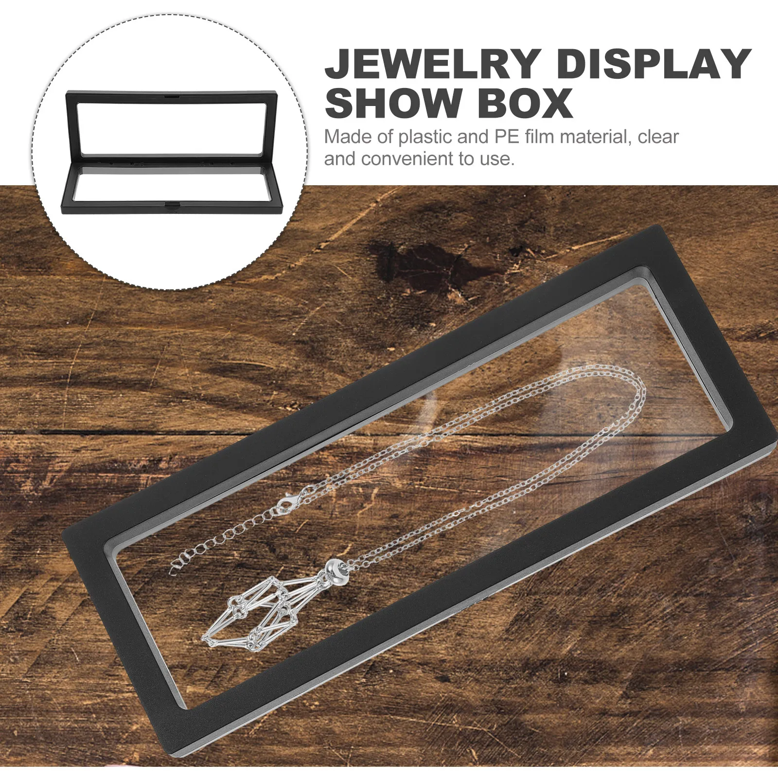 Фото Подставка для демонстрации ювелирных изделий Aa Medallion, 23x9 см, черная, 3D-рамка с эффектом парения, витрина для монет, настольная витрина для магазина. №3