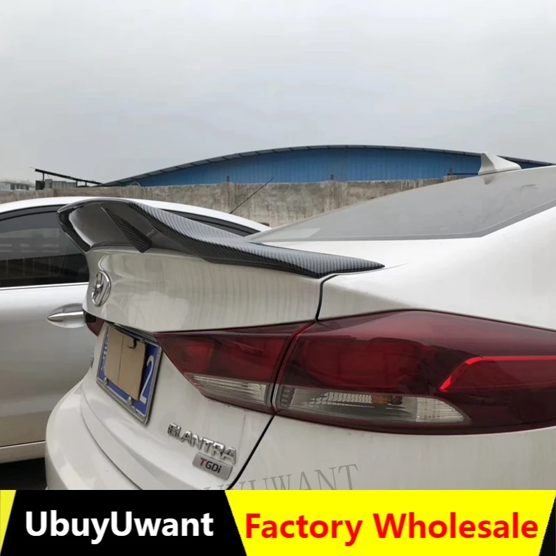 

Для Hyundai Elantra спойлер 2017-2019 год заднее крыло R стиль аксессуары реальное углеродное волокно