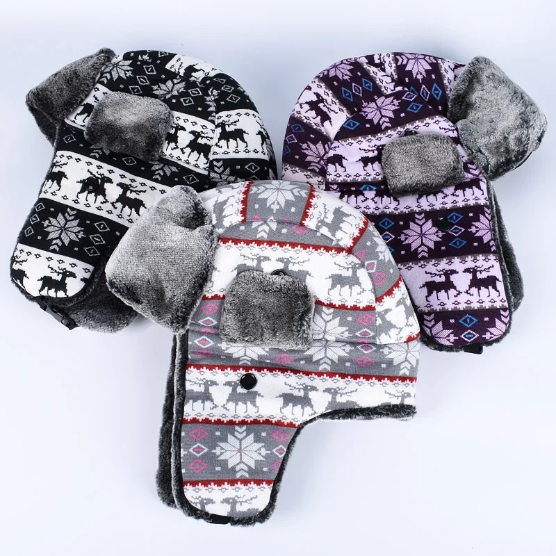 Женская зимняя шапка-ушанка из искусственного меха теплая снежная шапка 2024