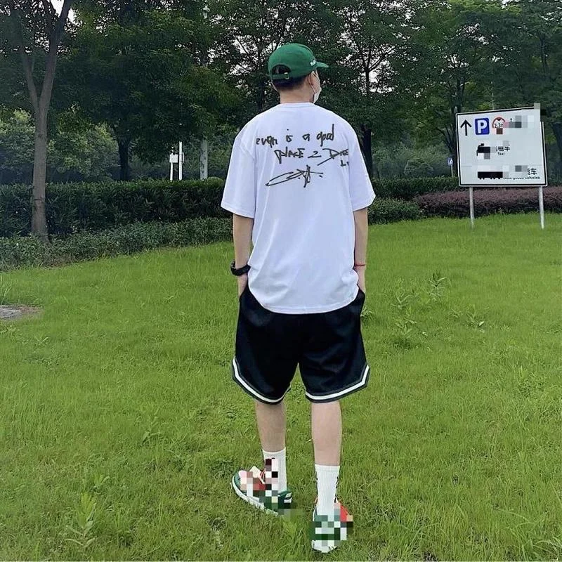 

22SS Pattern Aim Letter Print Askyurself T Shirt Men Women EU Size 100% Cotton Askyurself Top Tees Fashion Summer Techwear