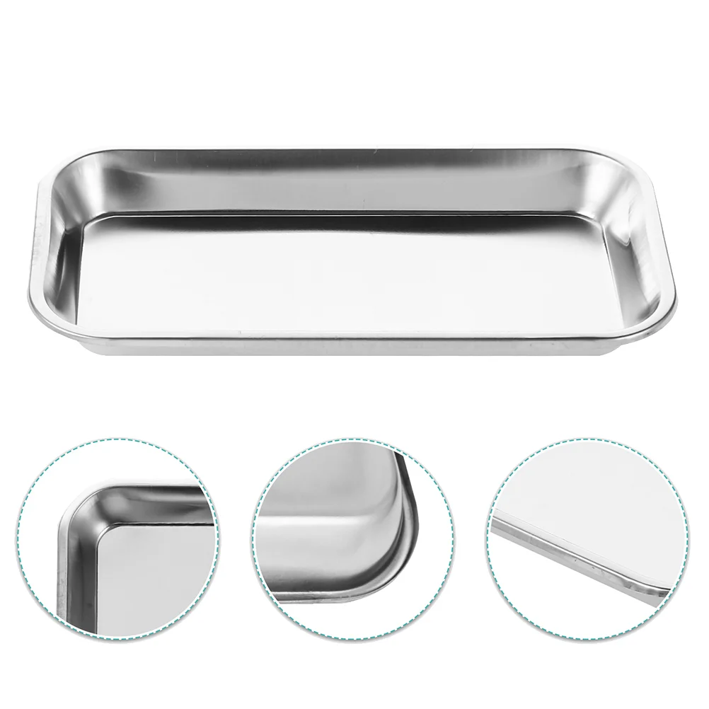 

4 Pcs Tray Clinical Instrument Trays Dental Oral Plates Metal Tool Stainless Steel Experiment Jewelry Organizer