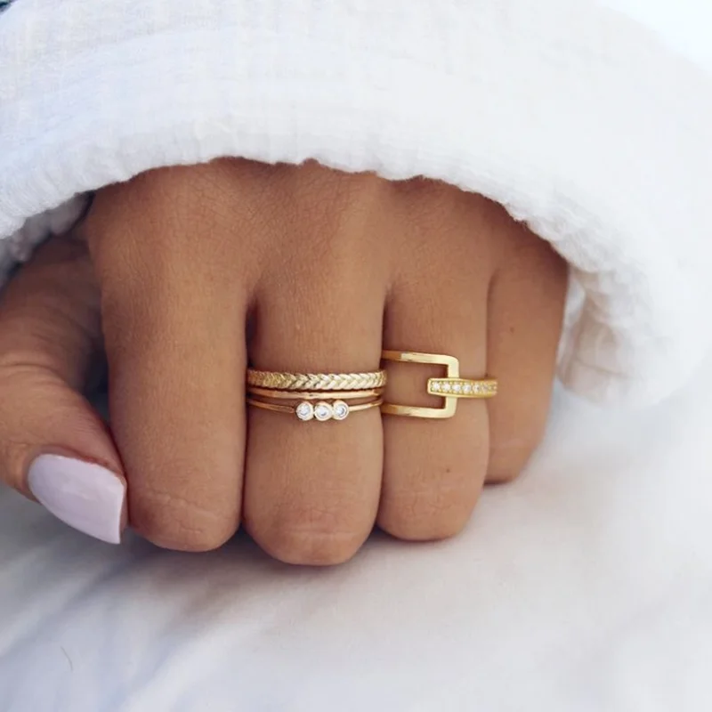 

Fashion Pearl Ring for Women Girl Gold Index Finger Rhinestone Bride Wedding Rings