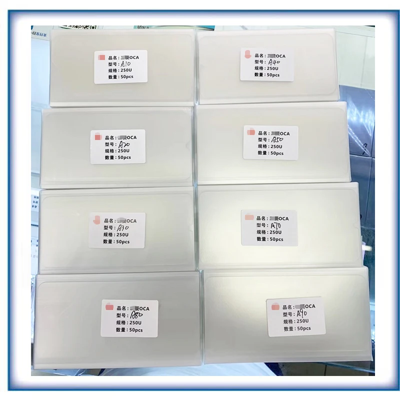 

Прозрачный оптический клей OCA 250 мкм для Samsung galaxy A10 A20 A30 A40 A50 A60 A70 A80 A90, пленка для сенсорных ЖК-экранов, пленка для стеклянных линз OCA, 50 шт.