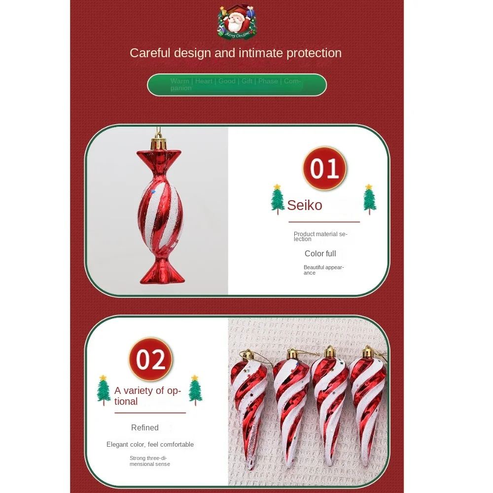 6 шт./кор. спиральные конфеты украшение для рождественской елки сделай сам