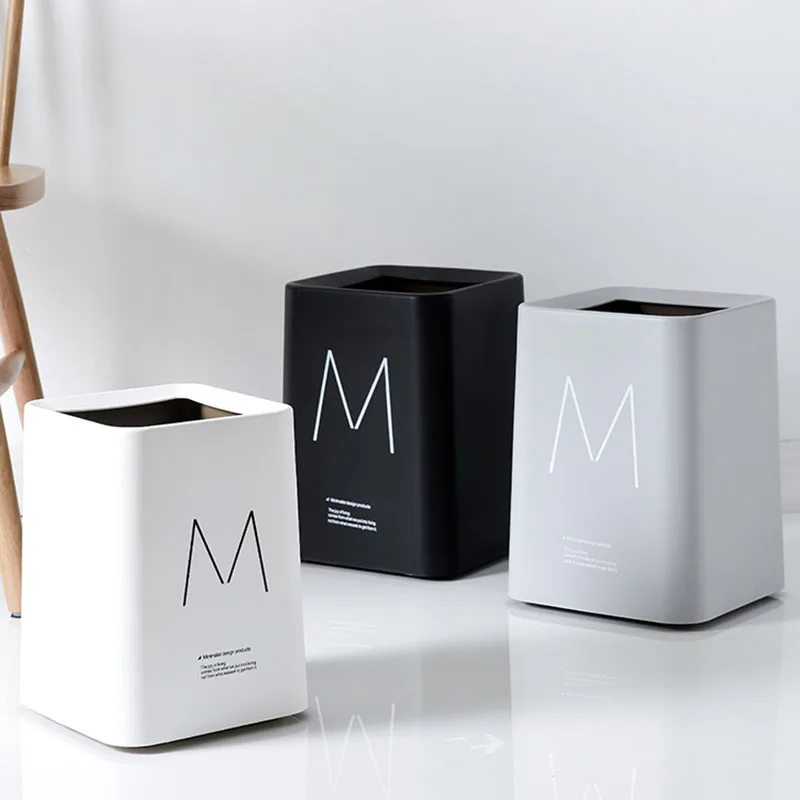 

Белые контейнеры для мусора, пластиковые, для гостиной, Простой прямоугольный контейнер для мусора, Кухонный Контейнер Lixeira, бытовые товары