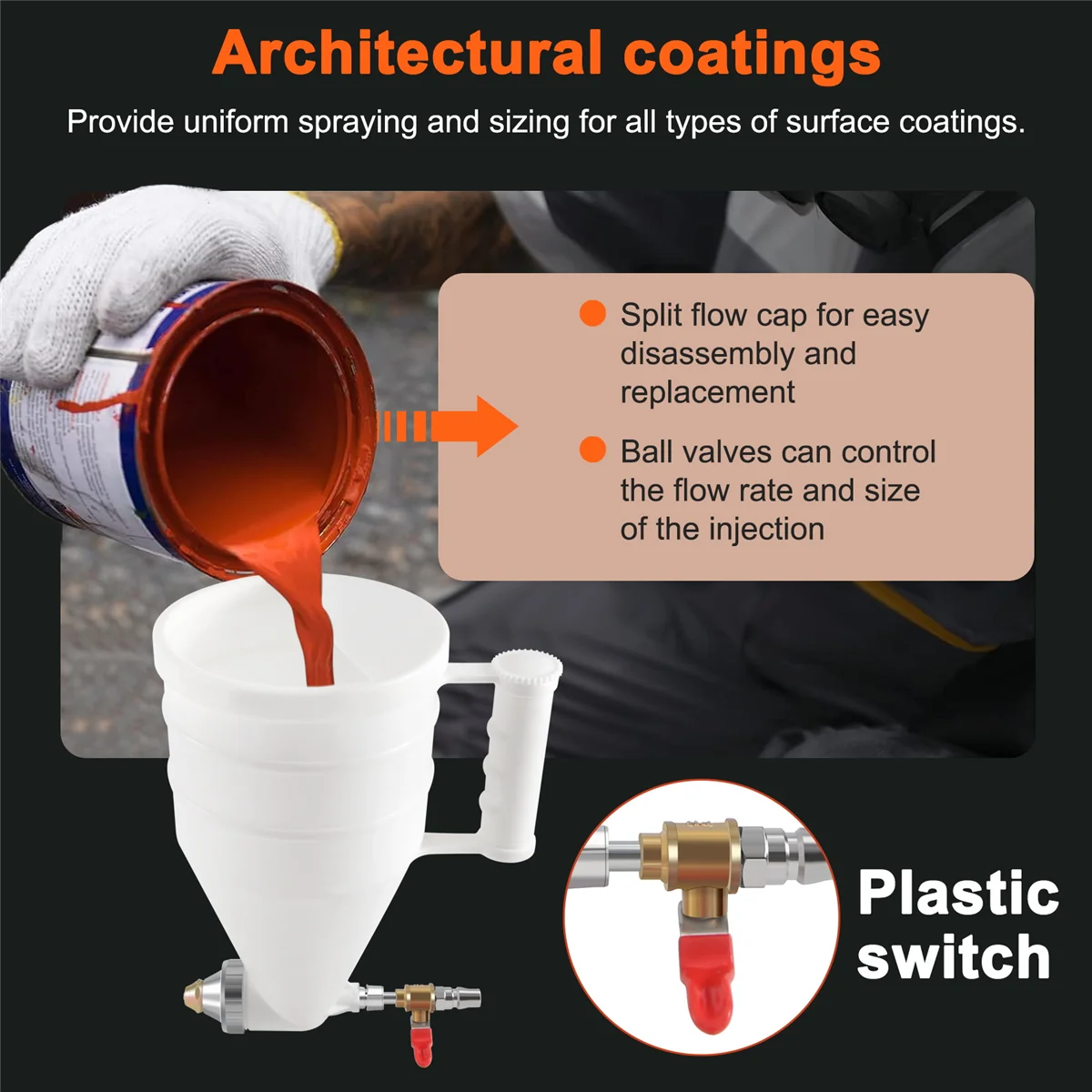 Краска для наружных стен краска настоящего камня распылитель с пластиковым