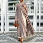 Мусульманское открытое кимоно Abaya, Дубай, турецкий кафтан, арабский кардиган, платья, Abayas для женщин, повседневный халат, Caftan, ислам, одежда, Femme