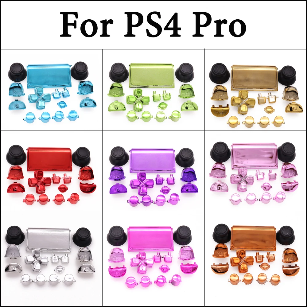 

Chrome Plating Dpad R1 L1 R2 L2 Direction Key ABXY Button For PS4 Pro Slim Controller JDM-040 JDS 040 4.0 V2