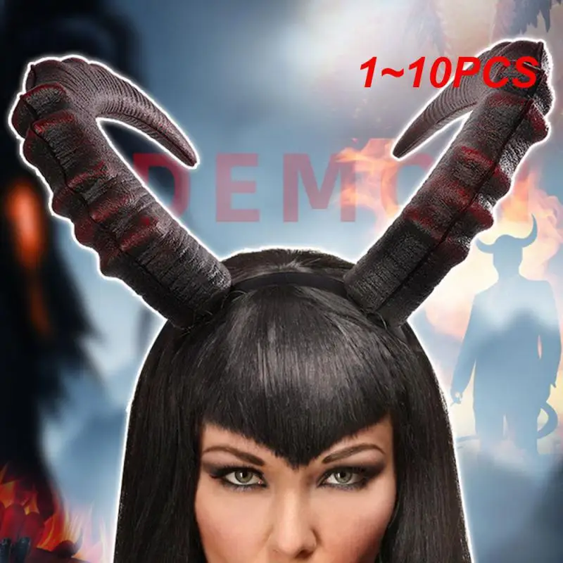 

1~10PCS Black Queen Witch Demon Horns Headpiece Cosplay Animal Antelope Devil Headdress Christmas Halloween Party Costume