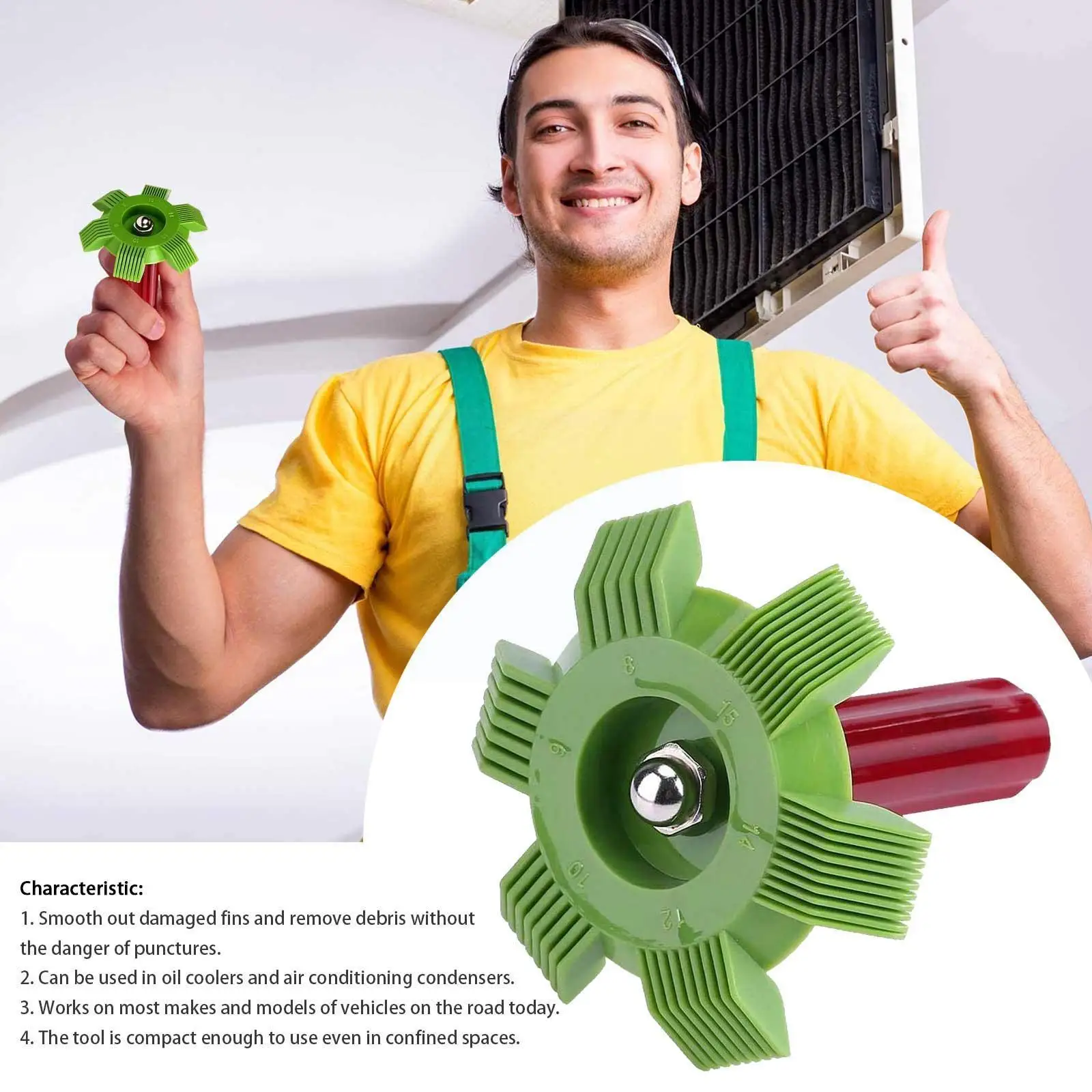 

Universal Car Radiator Condenser Fin Comb Air Conditioner Repair Cleaning Coil System Cooling Straightener Tool Hand Auto A2y4
