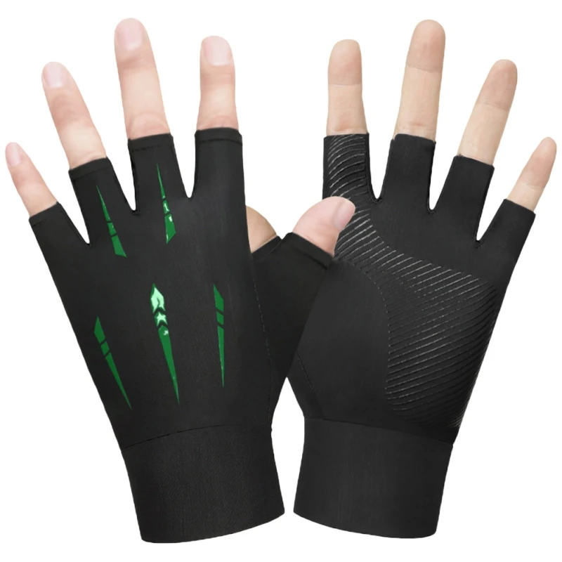 

Sun Protection Fishing Gloves Breathable Summer Anti-skid Fingerless Gloves for Outdoor Hiking Biking Kayaking Tackle