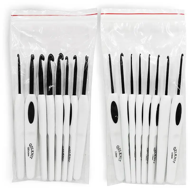 

8pcs Plastic Handle Alumina Crochet Hooks Knitting Needles Set Sewing Crochet for Weave Sewing Needles Handmade Tool