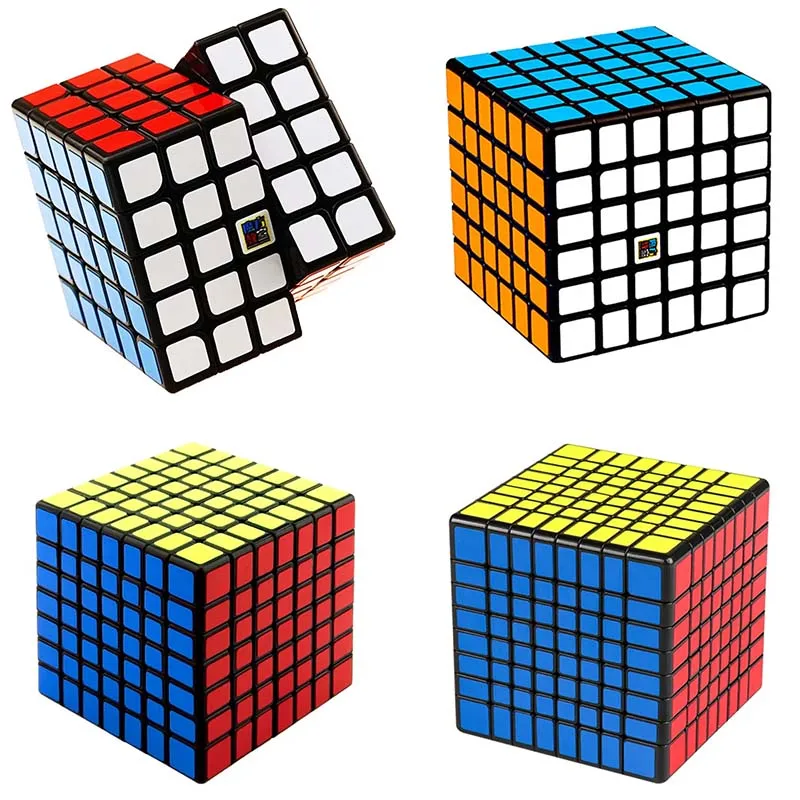 Набор Magic Cube Meilong 8 Вариаций — 8x8 7x7 6x6 5x5 4x4 Красочные И Черные Головоломки Speed Для