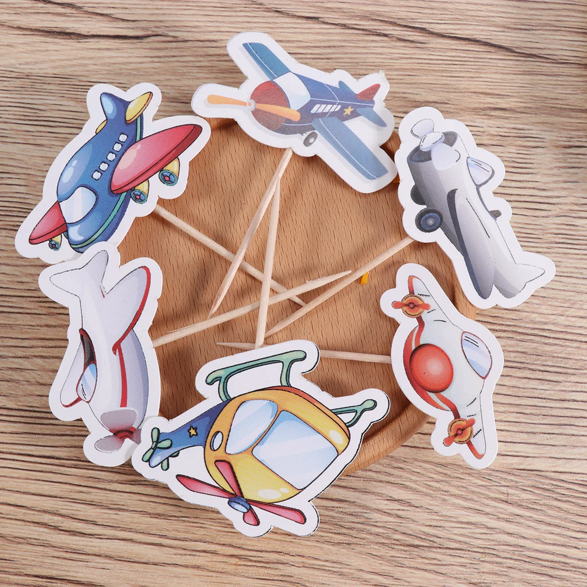 

Fun Airplane and Vehicle Cupcake Toppers for Kids Birthday Parties and Celebrations