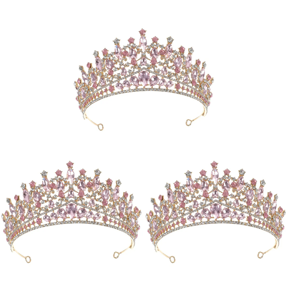 

Искусственные аксессуары для волос, 3 шт., фиолетовая тиара, свадебная корона, Европейский и американский стиль