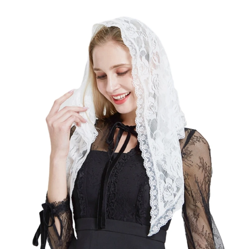 

Woman Floral Pattern Sheer Shawl for Ladies Summer Travel Breathable Shawl for Wedding Church Funerals Pray