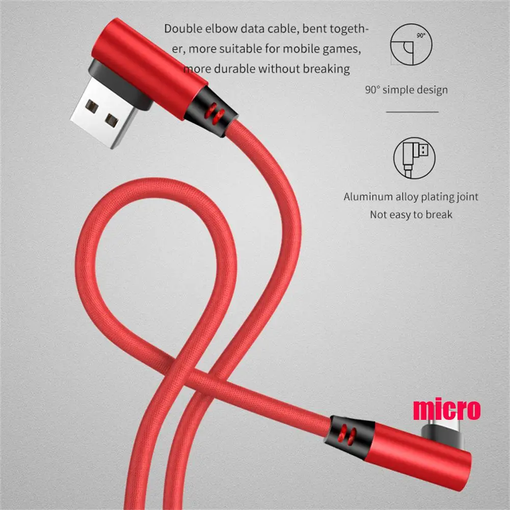 

Double 90Degree Micro Usb Type-c Data Cable Fast Charging Cable For Powerbank Laptop Phone Line Digital Cable wholesale