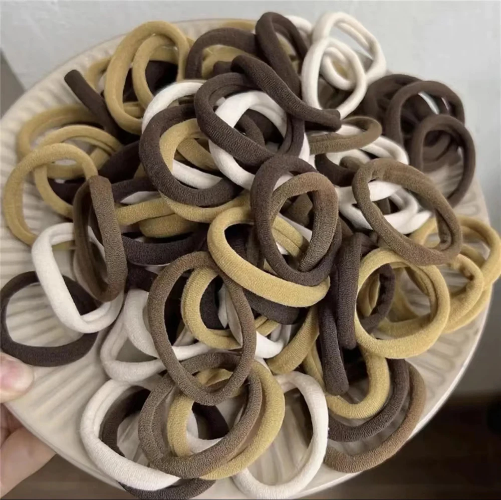 

60Pcs Women Mixed Colors Hair Bands Basic Hair Ties Elastic Headband Simple Girl Hair Scrunchies Accessories Ponytail Holder