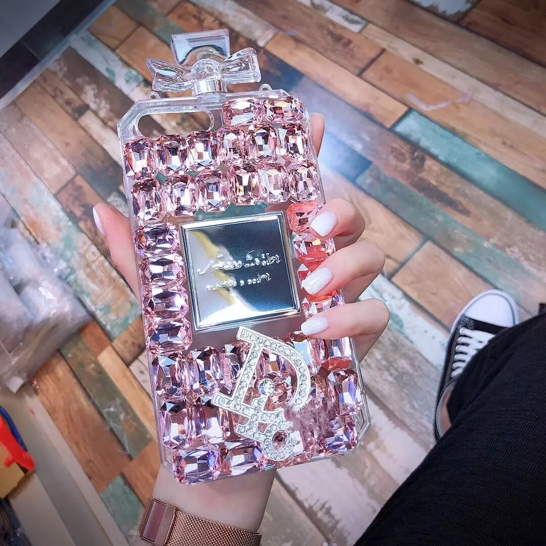 

Luxury Bling With Rhinestone Perfume Bottle Phone case For IPhone 14 13 12 11 Pro Max XR XS X 7 8 Plus SE2020 14Plus Women Cover