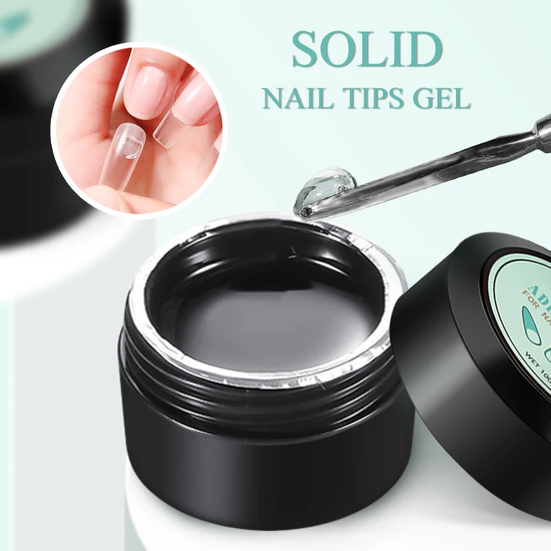 

10ml Solid Tip Gel False Fake Nail Soak Off Jelly Gummy Base Gel Glue For American Pose Capsule Tips Adehesive