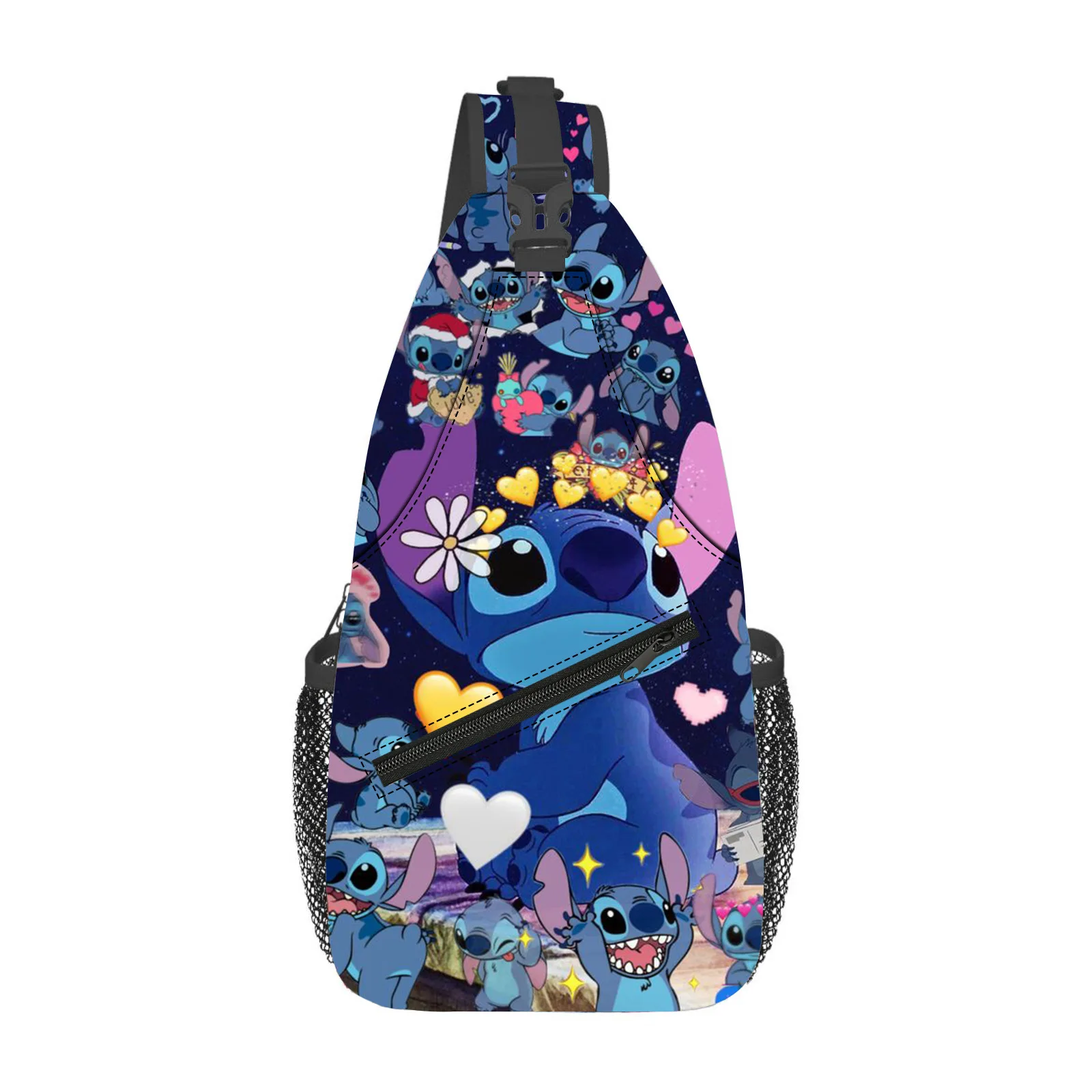 Disney Shoulder bag for men and women Stich Cartoon Print shoulder crossbody bag Disney Stitch Chest Bag Mobile phone bag