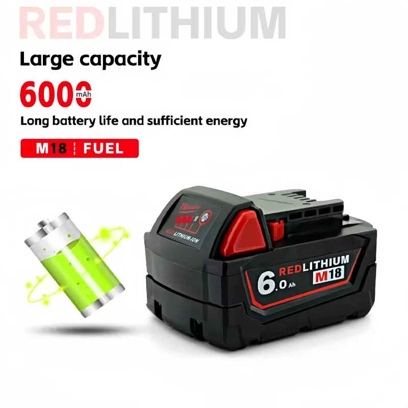 Оригинальный аккумулятор Milwaukee M18B8 M18B9 18В 6.0Ач (6000мАч), быстрая зарядка, совместим с электроинструментами Milwaukee (art.: 3920dad2b6475) - 3920dad2b6475