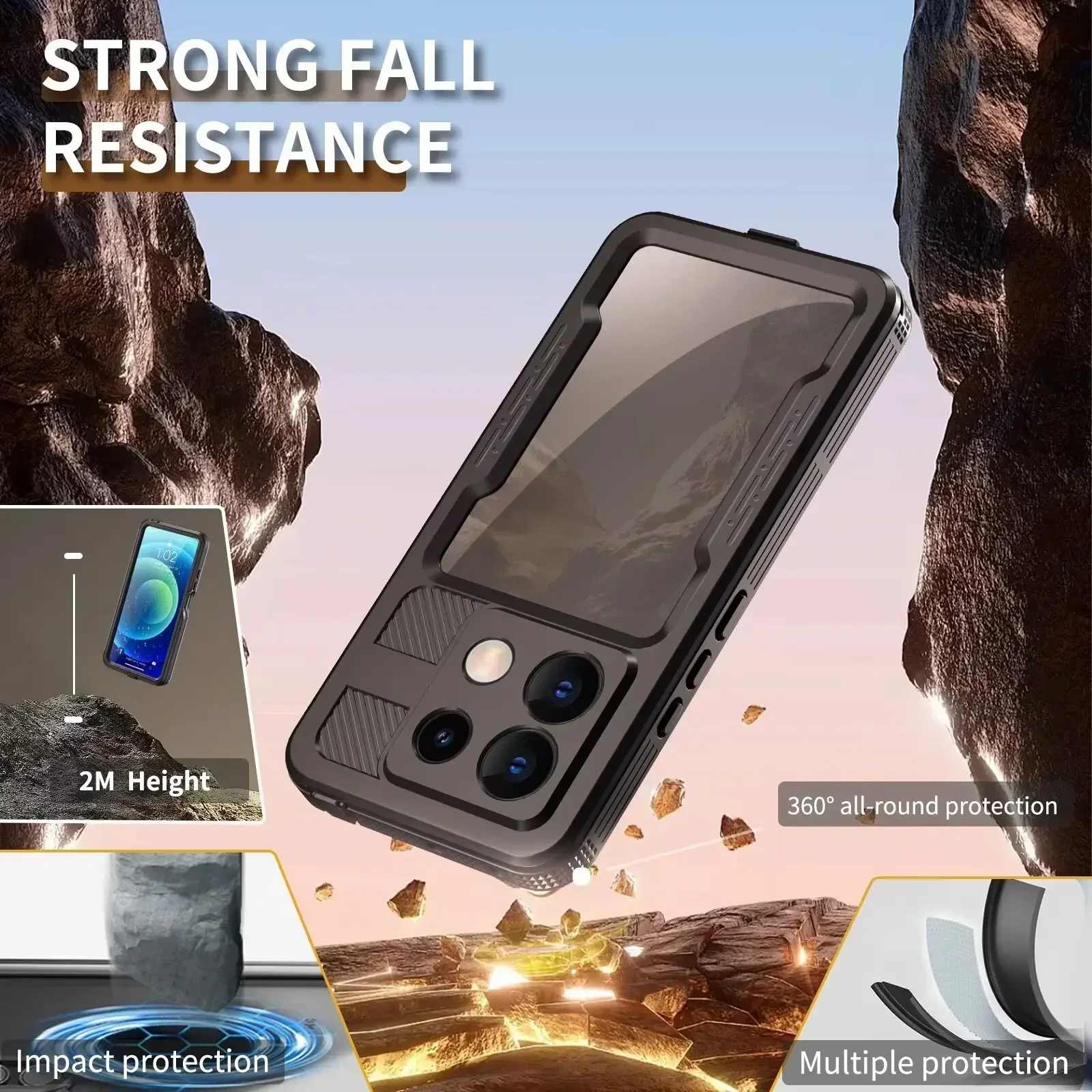 POCO X6 5G IP68 Водонепроницаемый чехол для дайвинга с защитой от опрокидывания