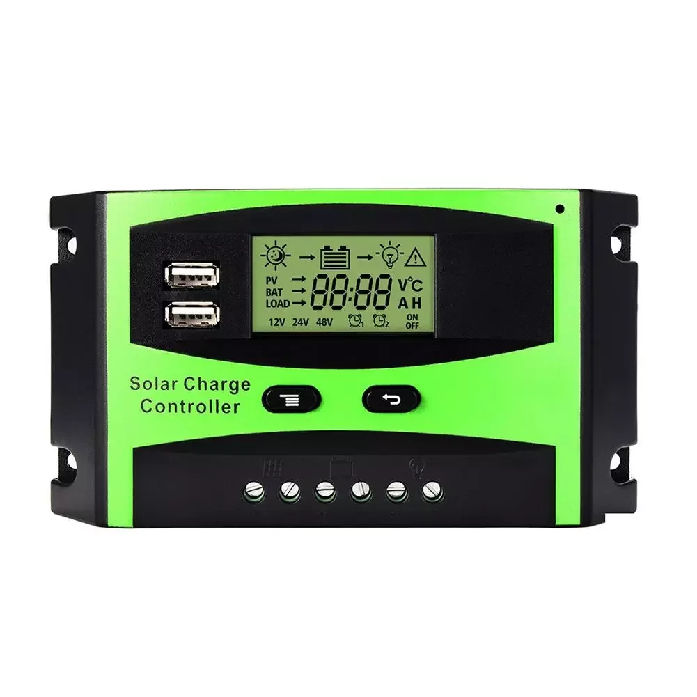 

NEW2023 Solar Charge Controller 30A PWM Dual USB Port Solar Panel Smart Regulator 12V / 24V LCD Display Street Light Controller