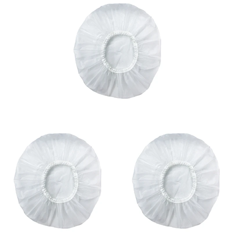 

3 шт. Бытовая водонепроницаемая шапочка для душа, шапочка для плавания, эластичная шапочка для душа для отеля, набор волос (белая)