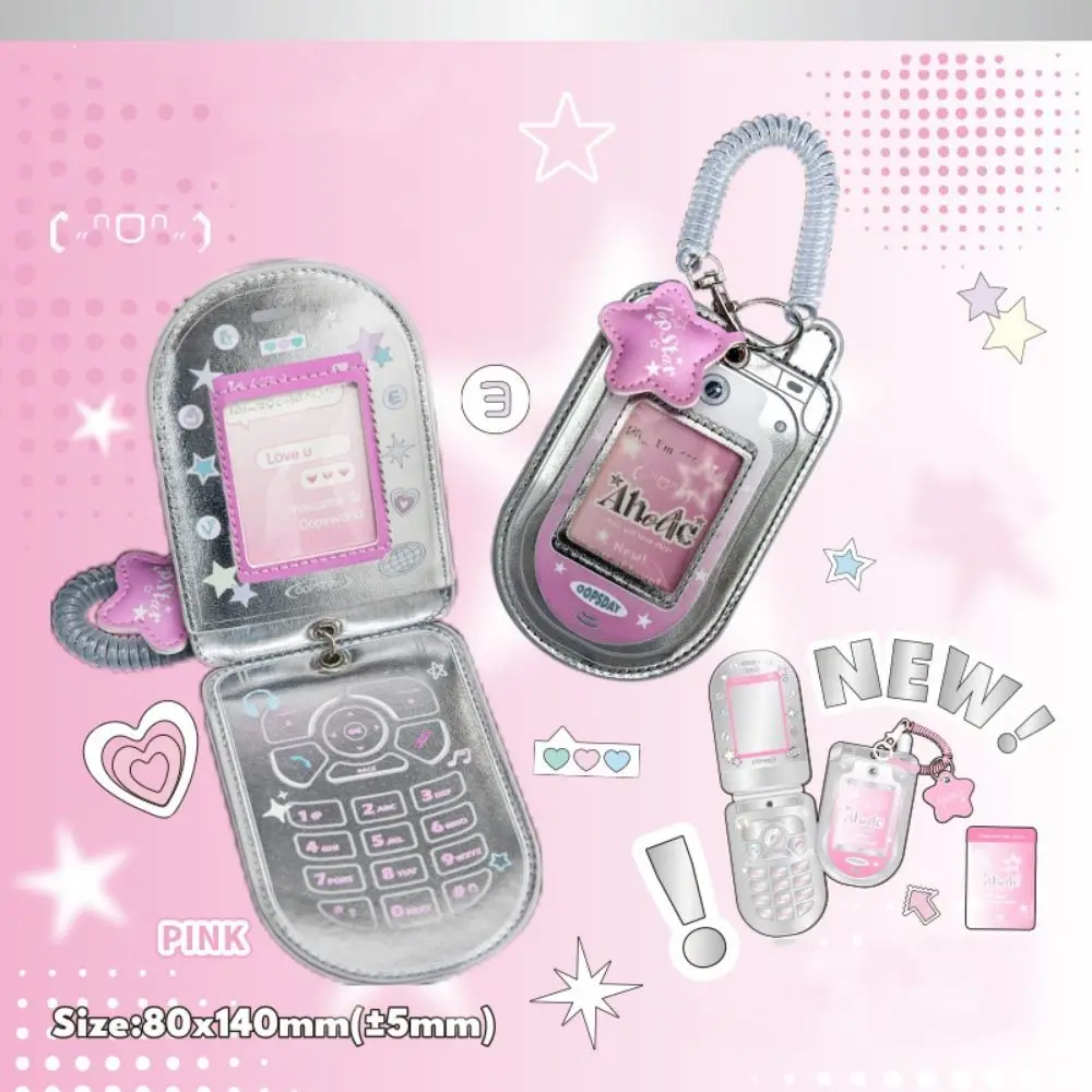 Держатель для фотокарточек Idol из кожи синего/розового цвета