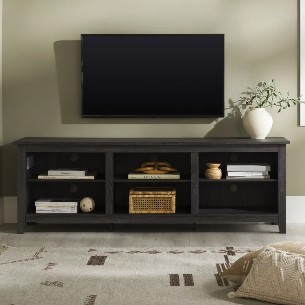 

Open Storage TV Stand for TVs up to 80", Charcoal