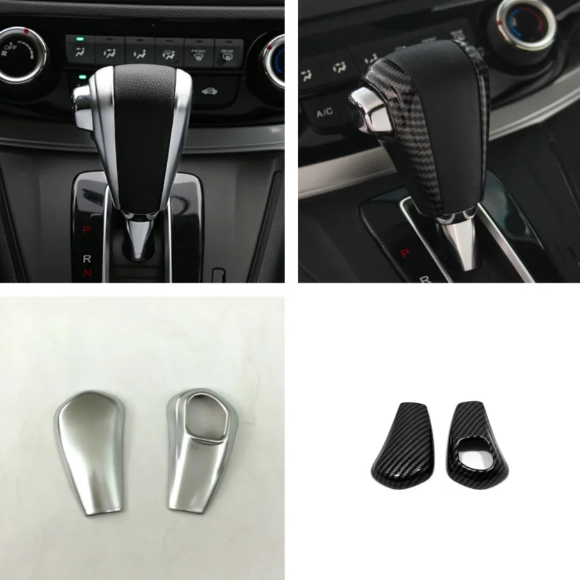 

For Honda CR-V CRV 2012- 2015 Car Interior Carbon Fiber Transmission Gear Shift Shifter Knob Gear Head Handle Cover Trim