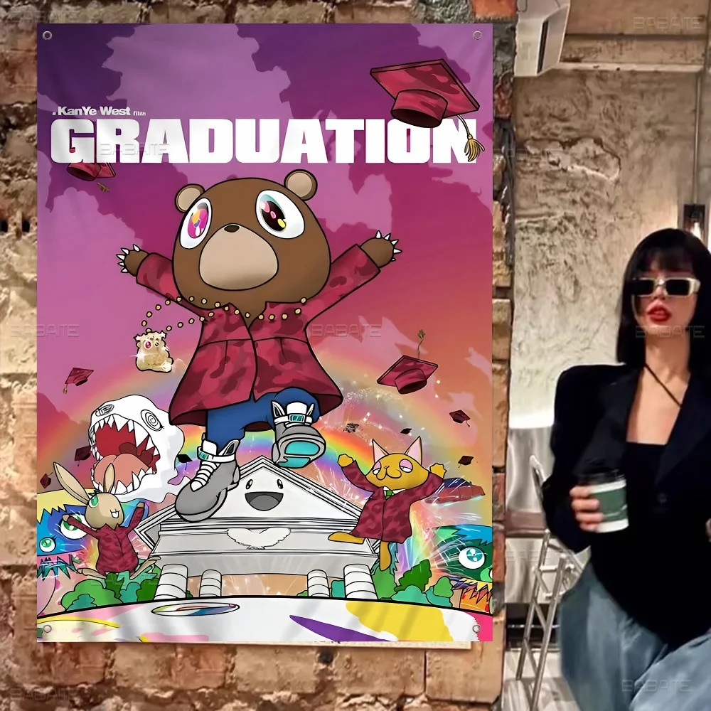 Современное поп-настенное искусство хип-хоп рэпер Канье Уэст высококачественный
