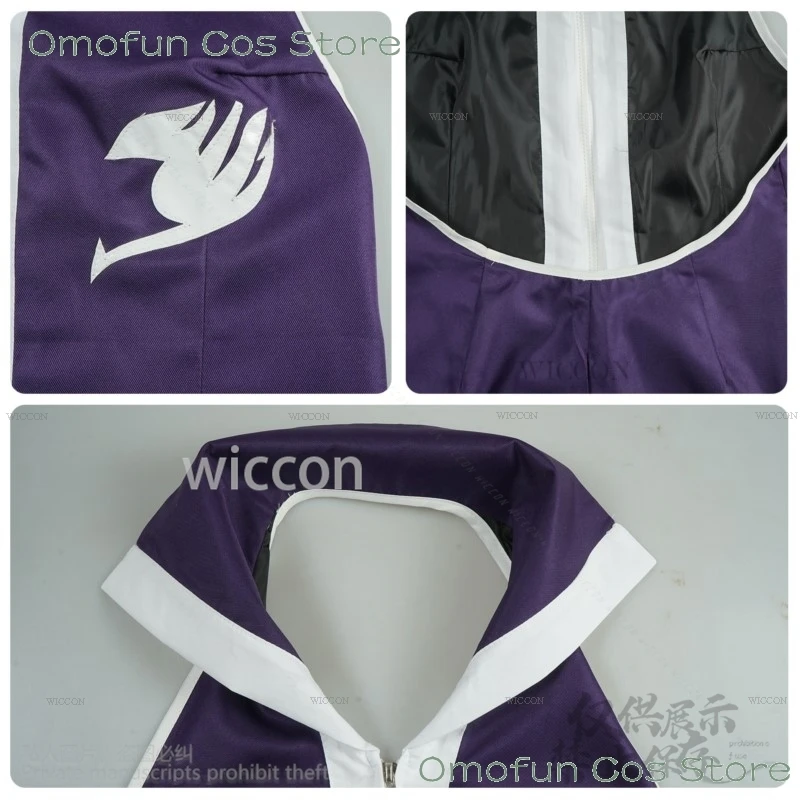 Аниме FAIRYY Cos TAIL Косплей Erza·Scarlet Костюм Парик Фиолетовое Платье Индивидуальная