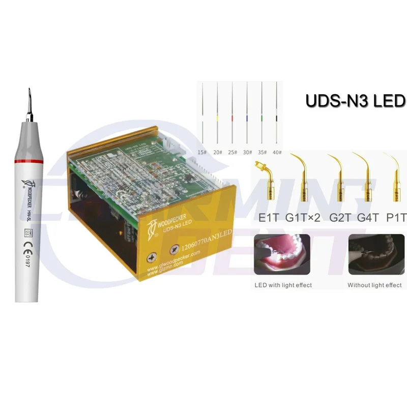 

Dental Equipment Ultrasonic Scaler Woodpecker Built In UDS-N3 LED For Dental Chair Unit/Cavitron Dental Piezo Scaler With 6 Tips