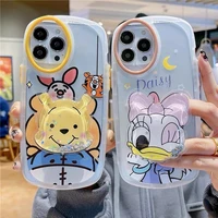 disney winnie the pooh daisy duck with stand phone cases for iphone 13 12 11 pro max xr xs max x back cover