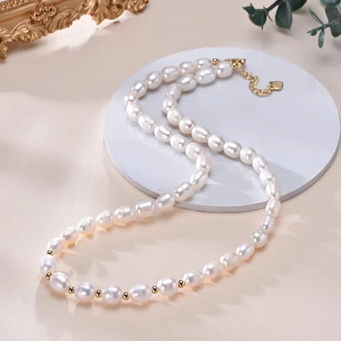 Серебряное жемчужное ожерелье HENGSHENG