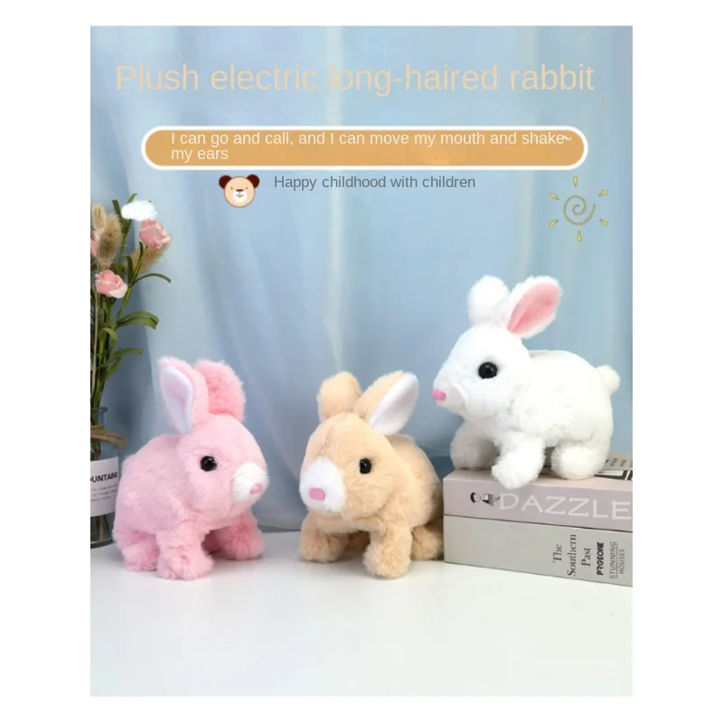 

Electronic Plush Rabbit Toy Robot Bunny Walking Jumping Running Animal Shake Ears Cute Electric Pet for Kids Birthday Toys Gifts