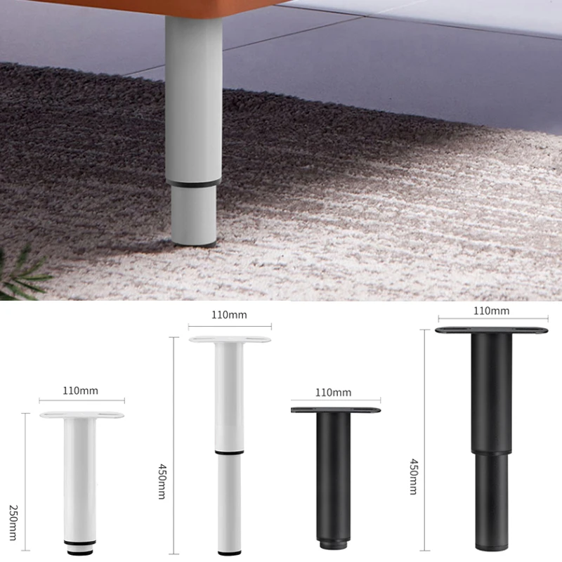 

Регулируемая опора для кровати 2 шт., металлическая ножка для мебели, дивана, кронштейн для нижней нагрузки кронштейна, черная мебельная фурнитура