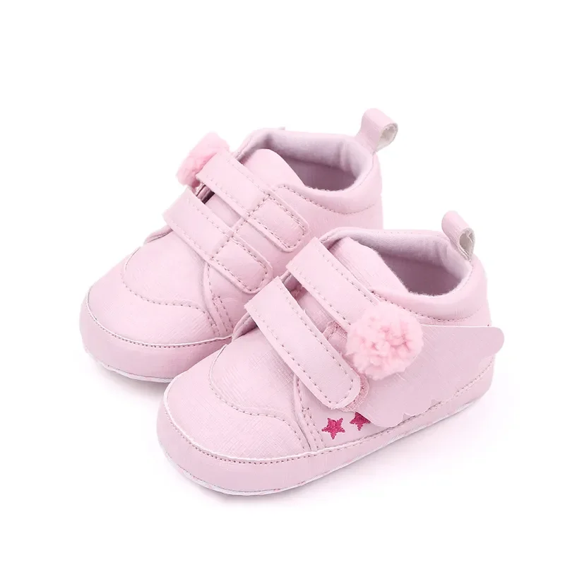 

Boys and Girls Angel Wings Shoes PU Leather Non-slip Flat Soft-sole Sport Sneakers Newborn First Walk 0-18Months Bed Shoes