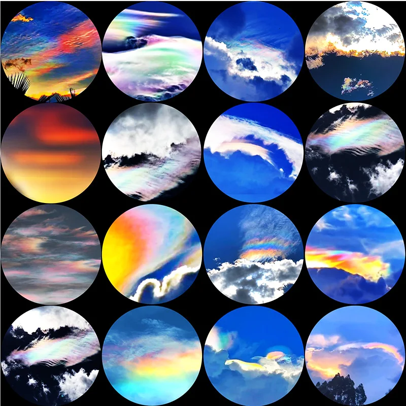 

FLTMRH Ocean Wave Sunrise Red Blue Mixed Color Alpine Water Glass Cabochon 6MM-30MM EyeToys DIY Jewelry Accessories