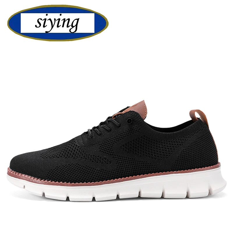 

siying Men's Mesh Sneakers Oxfords Lace-Up Lightweight Casual Walking Shoes Larg Size 40-48