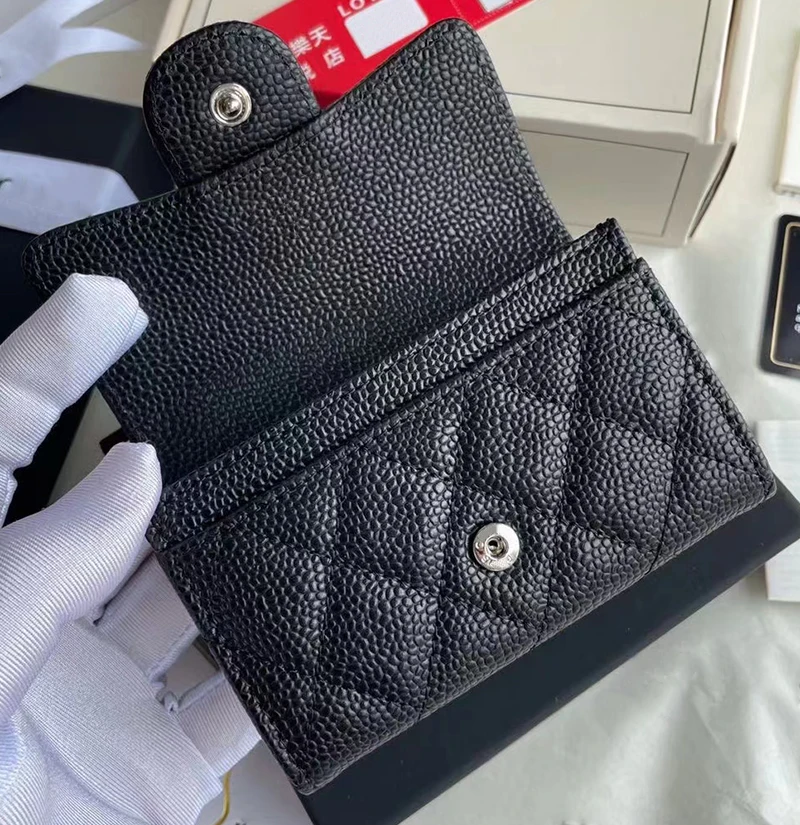 Luxury Classical Women Bag Brand Fashion Sheepskin Leather Business Card Holder Genuine Leather Credit Card Holder